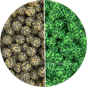 15mm Printed Glow in the Dark Silicone Beads