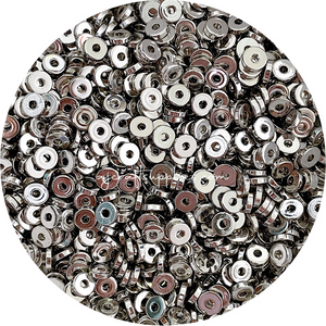 8mm Mini Flat Coin Acrylic Spacer Beads - Silver - 5 Beads