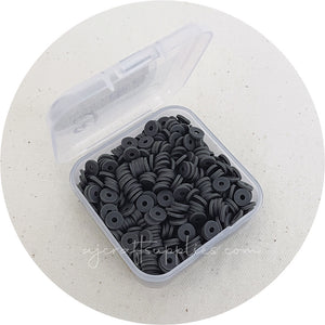 6mm Heishi (Polymer Clay) Beads - Dark Grey - 500 Beads / Box