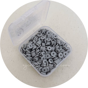 6mm Heishi (Polymer Clay) Beads - Light Grey - 500 Beads / Box