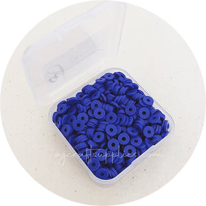 6mm Heishi (Polymer Clay) Beads - Royal Blue - 500 Beads / Box