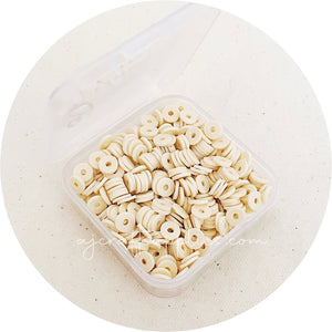 6mm Heishi (Polymer Clay) Beads - Cream - 500 Beads / Box