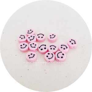 10mm Happy Face Polymer Clay Beads - 5 Beads