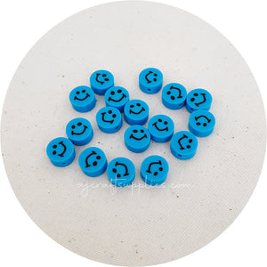10mm Happy Face Polymer Clay Beads - 5 Beads