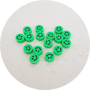 10mm Happy Face Polymer Clay Beads - 5 Beads