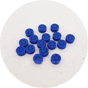 10mm Happy Face Polymer Clay Beads - 5 Beads