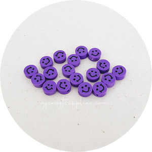 10mm Happy Face Polymer Clay Beads - 5 Beads