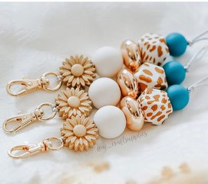 Brushed Gold - 22mm Mini Daisy Silicone Beads - 2 beads