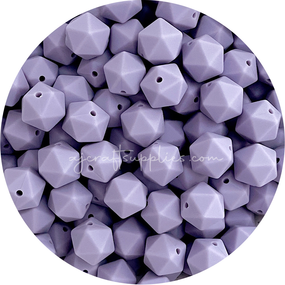 Taro Purple - 14mm Mini Icosahedron - 2 beads