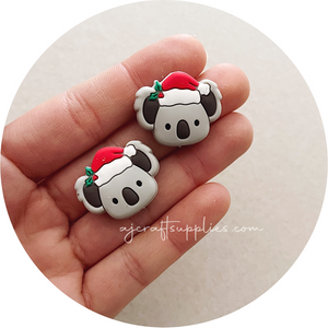Festive Koala Silicone Beads - 2 beads (CHRISTMAS EDITION)