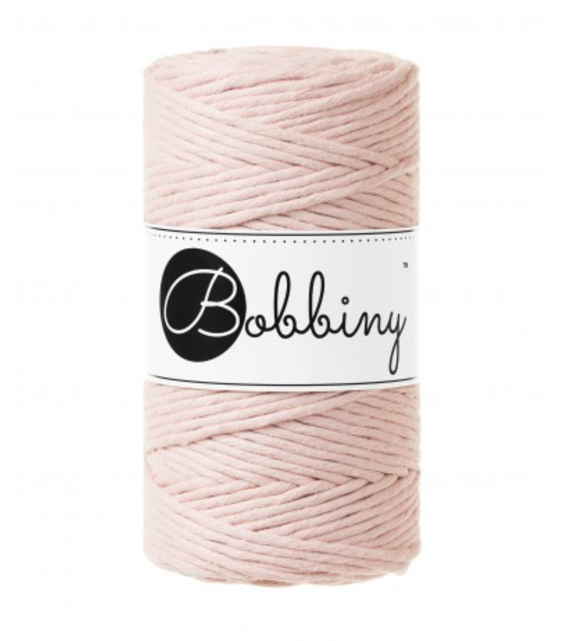 Bobbiny Single Twist Macrame Cord - 3mm - Pastel Pink