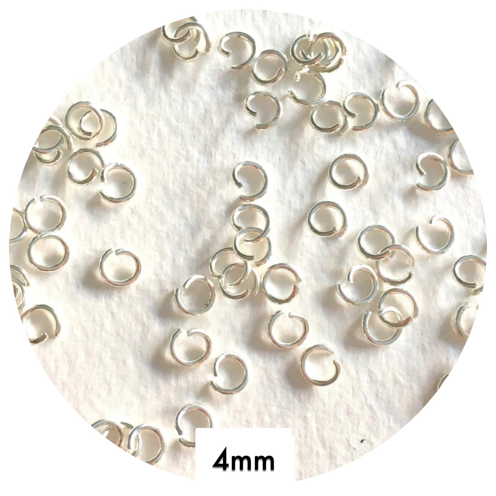 4mm Jump Rings - Silver Stainless Steel - 40 pcs