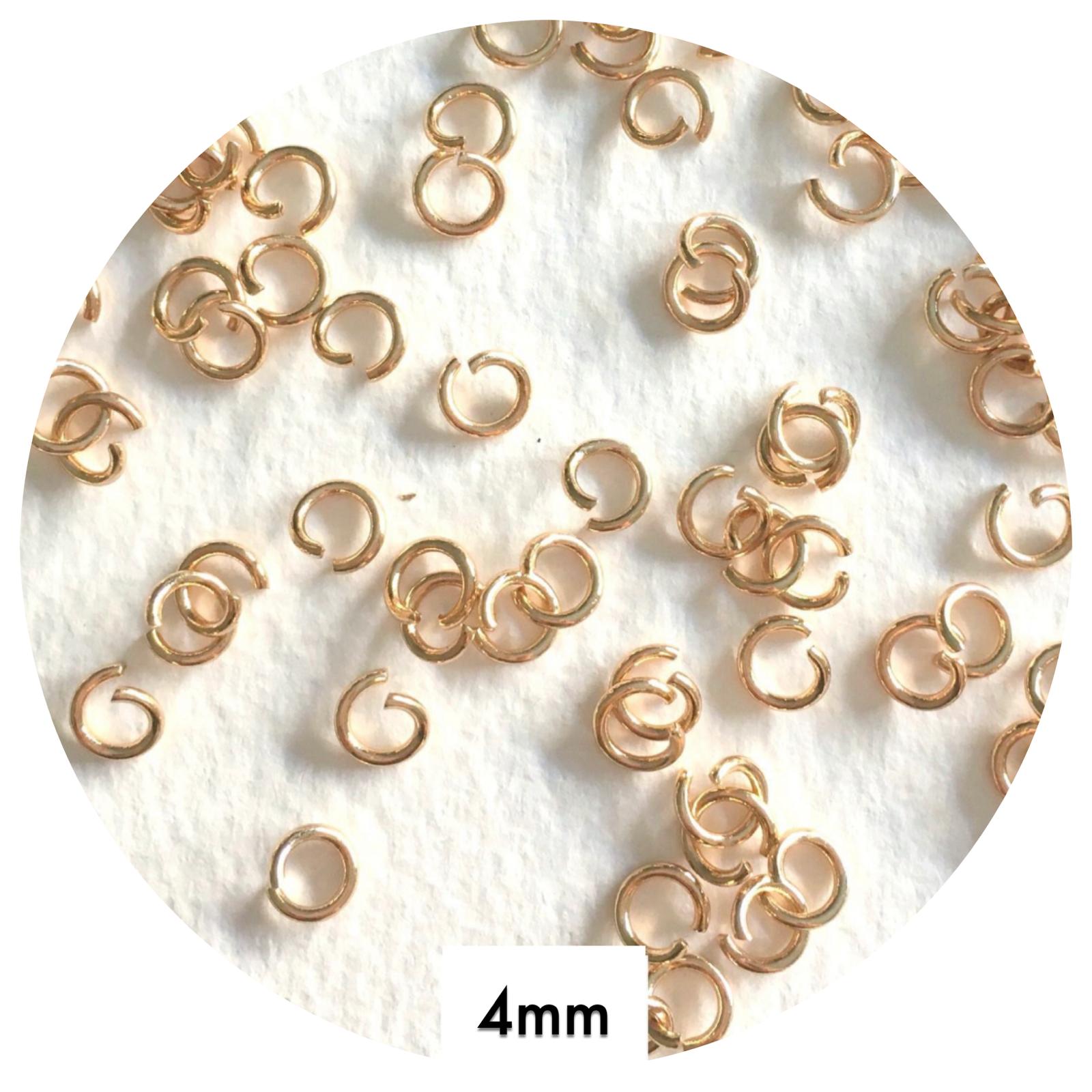 4mm Jump Rings - Gold Stainless Steel - 40 pcs