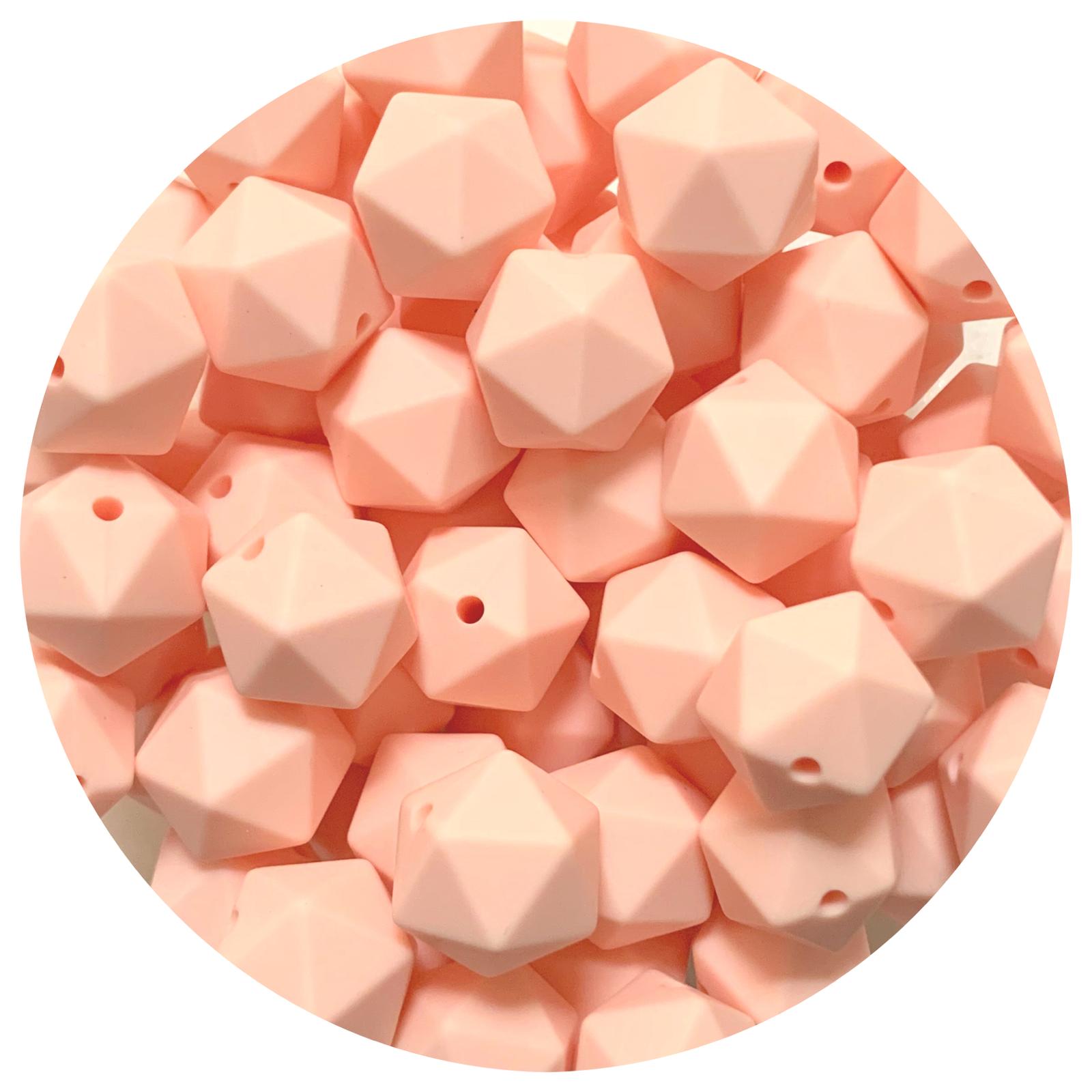 Apricot - 14mm Mini Icosahedron - 2 beads