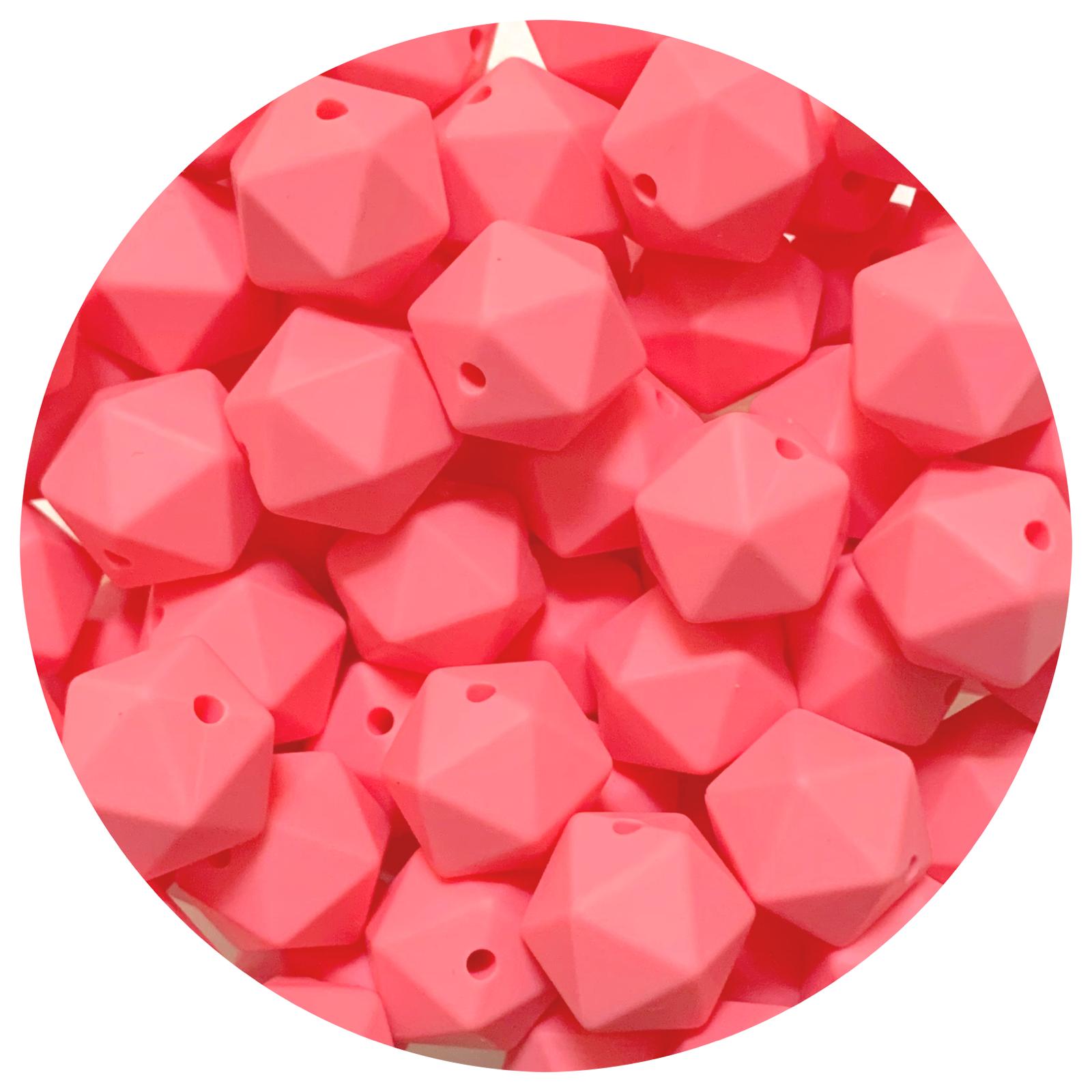 Sakura Pink - 14mm Mini Icosahedron - 2 beads