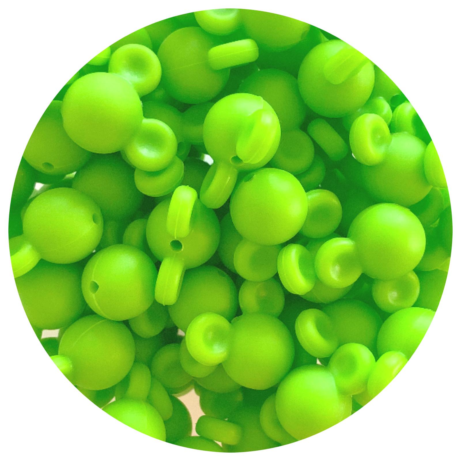 Key Lime Green - Mouse Head - 5 Beads