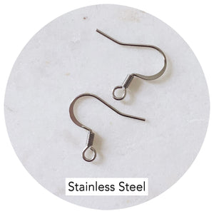 Stainless Steel Earring Hooks - Lead & Nickel Free - 50 pcs