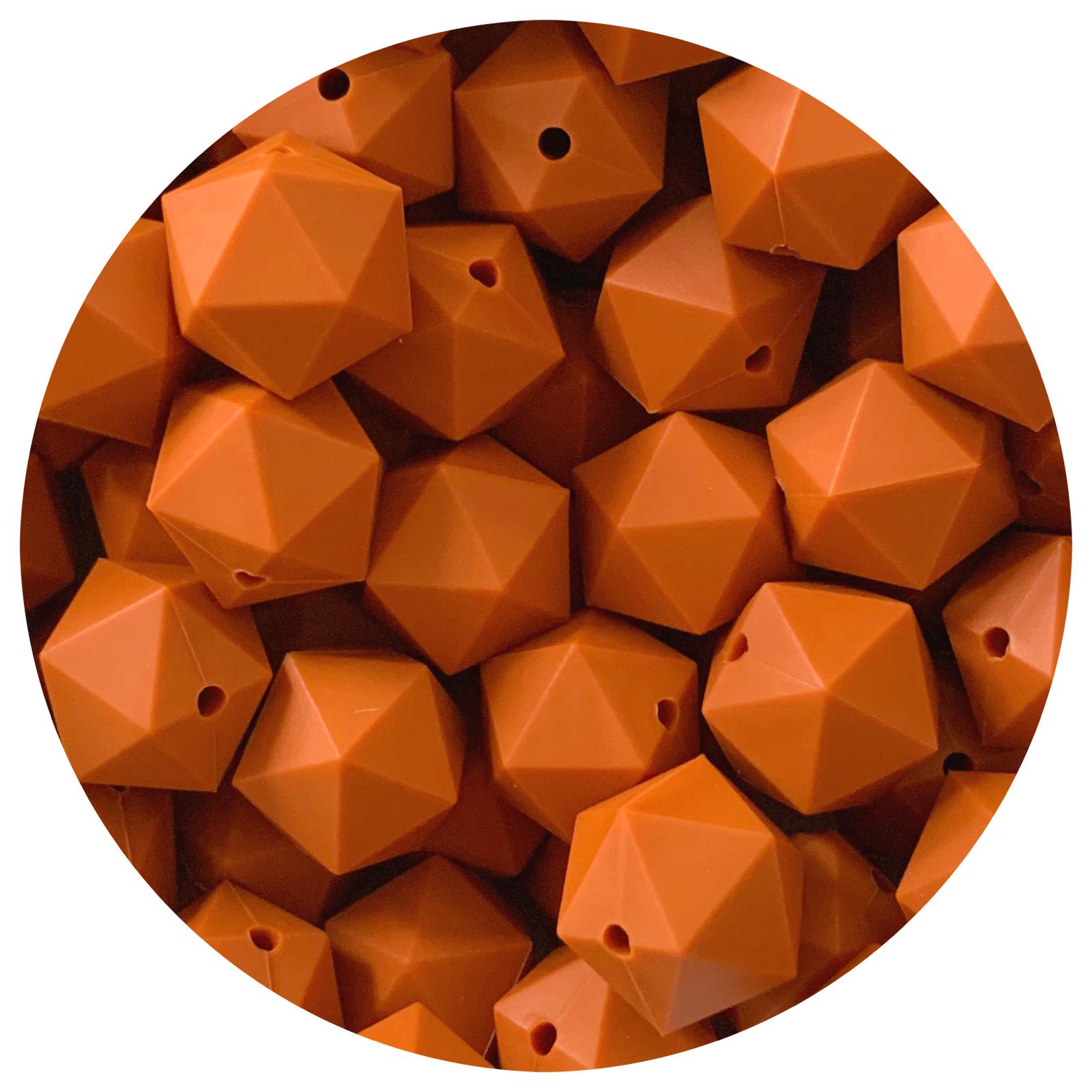 *CLEARANCE* 'Old' Tan - 17mm Icosahedron - 10 Beads