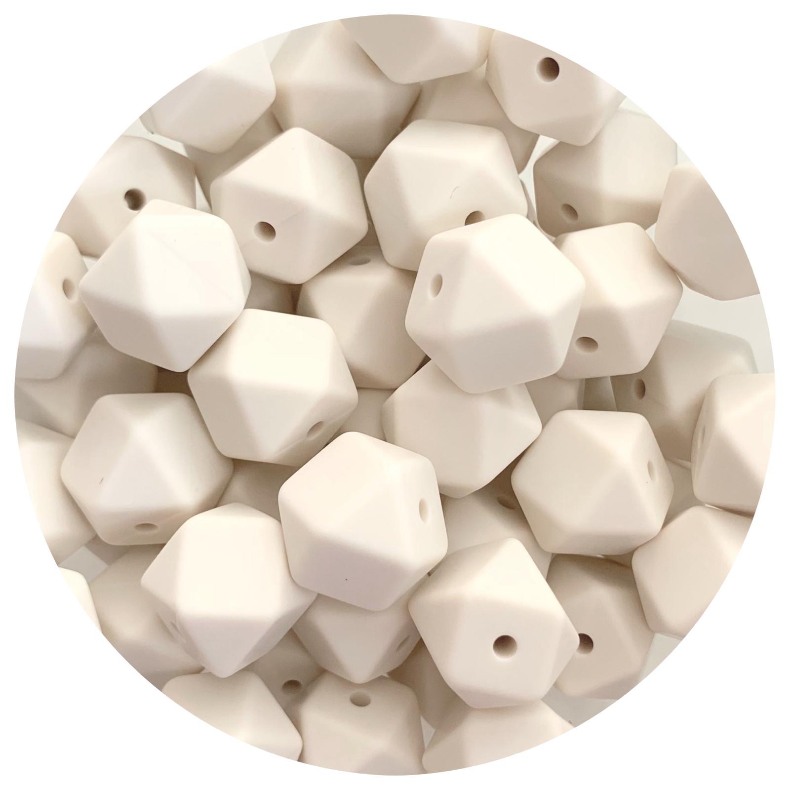 Linen - 14mm Mini Hexagon - 5 beads