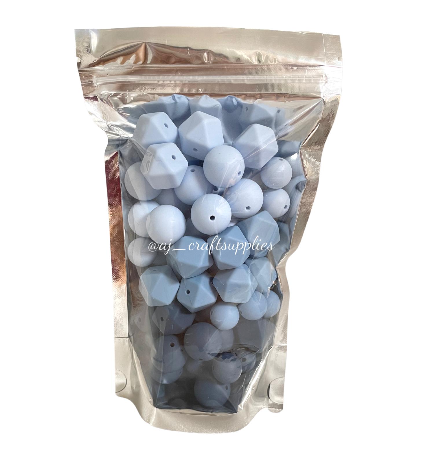 Denim Blue Ombre - Variety Pack - 75 Silicone Beads