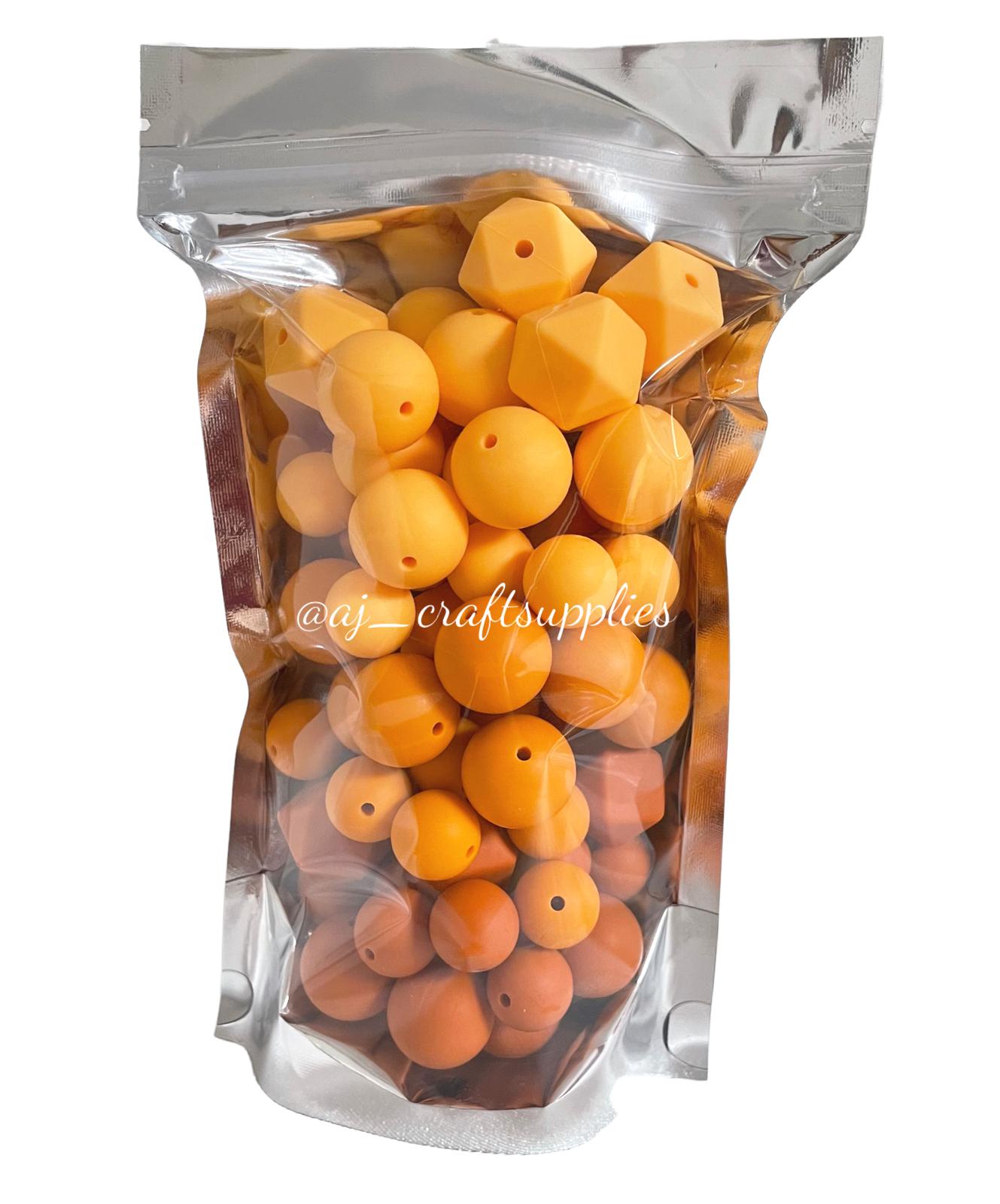 Mango Orange Ombre - Variety Pack - 75 Silicone Beads