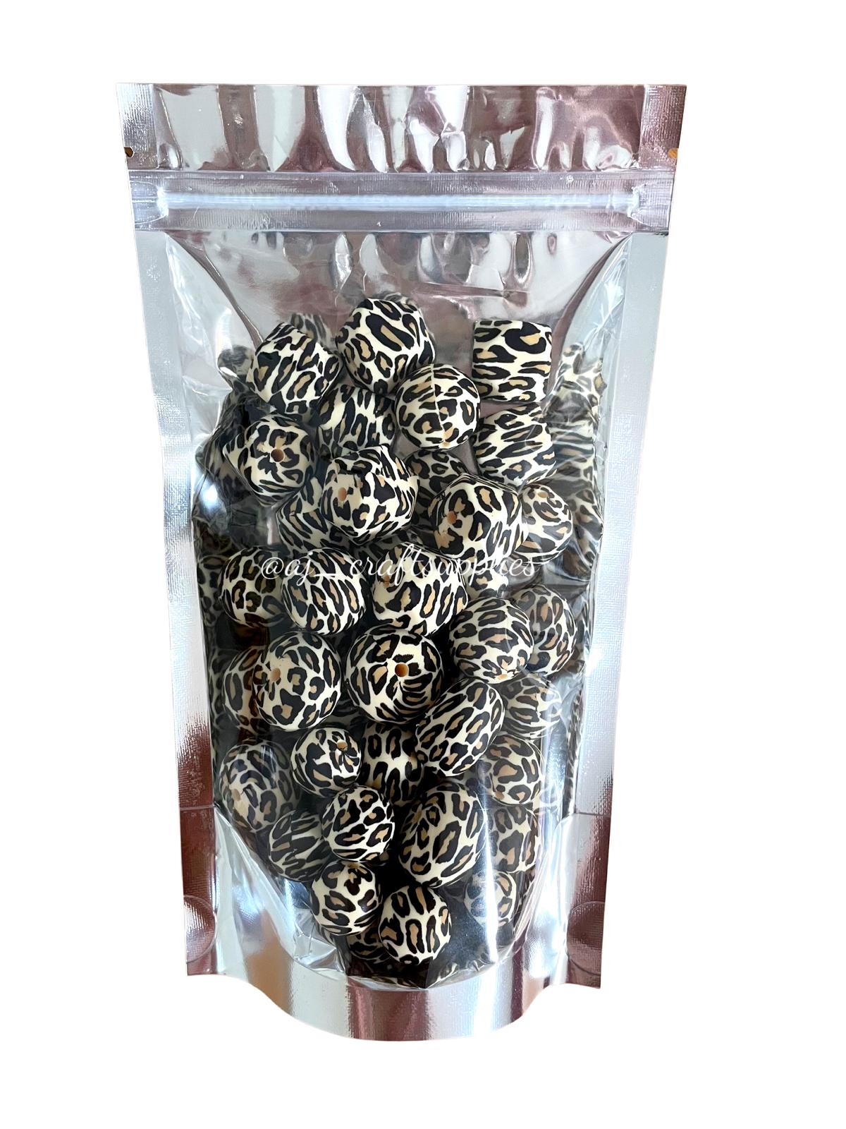 Leopard - Single Colour Printed Variety Pack - 70 Silicone Beads