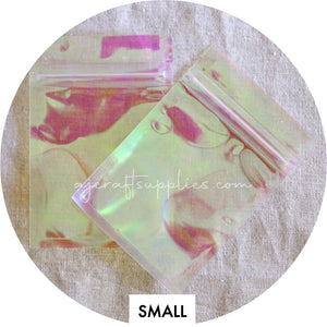 Pink Holographic (Translucent) Pouch - Small - Each