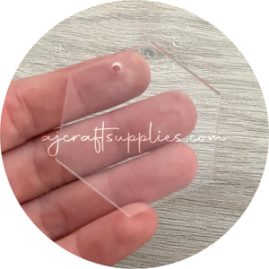 Clear Acrylic Blanks (with one hole) - 50mm Hexagon - Each