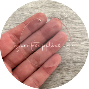 Clear Acrylic Blanks (with one hole) - 50mm Round Circle - Each