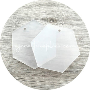 Clear Acrylic Blanks (with one hole) - 50mm Hexagon - Each