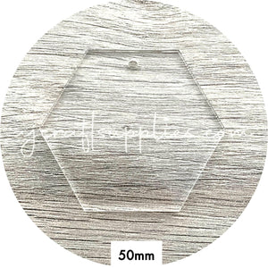 Clear Acrylic Blanks (with one hole) - 50mm Hexagon - Each