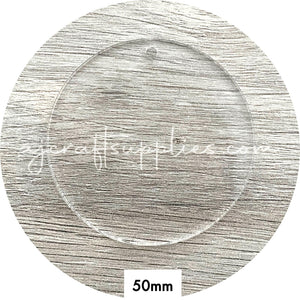 Clear Acrylic Blanks (with one hole) - 50mm Round Circle - Each