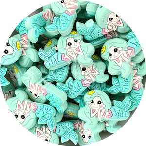 Mermaid Silicone Beads - CHOOSE YOUR COLOUR - 2 beads