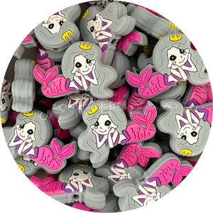 Mermaid Silicone Beads - CHOOSE YOUR COLOUR - 2 beads