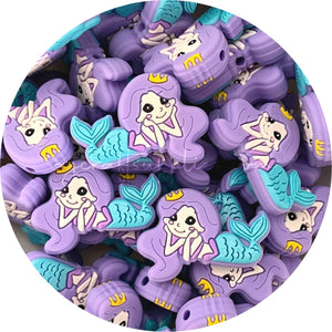 Mermaid Silicone Beads - CHOOSE YOUR COLOUR - 2 beads