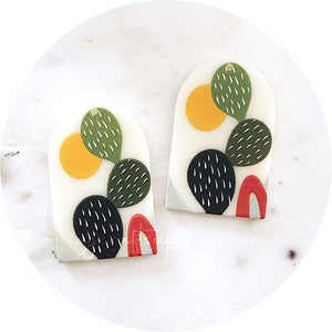 Green Cactus Arch Acrylic Charm - Each