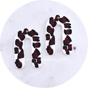 Leopard Print U-Shape Acrylic Charm - Each