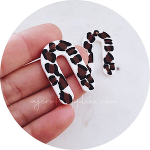 Leopard Print U-Shape Acrylic Charm - Each