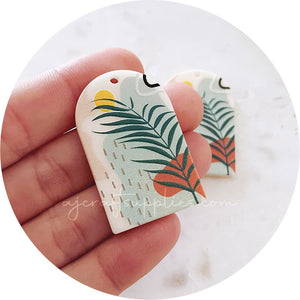 Green Fern Arch Acrylic Charm - Each