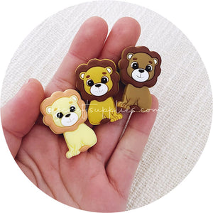 Little Lion Silicone Beads - CHOOSE YOUR COLOUR - 2 Beads