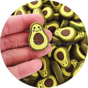 Happy Avocado Silicone Beads - 2 Beads