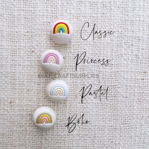 Boho Rainbow - 15mm round Silicone Beads - 5 Beads (Limited Edition)