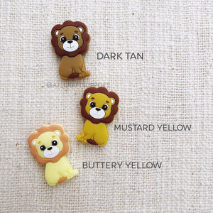 Little Lion Silicone Beads - CHOOSE YOUR COLOUR - 2 Beads