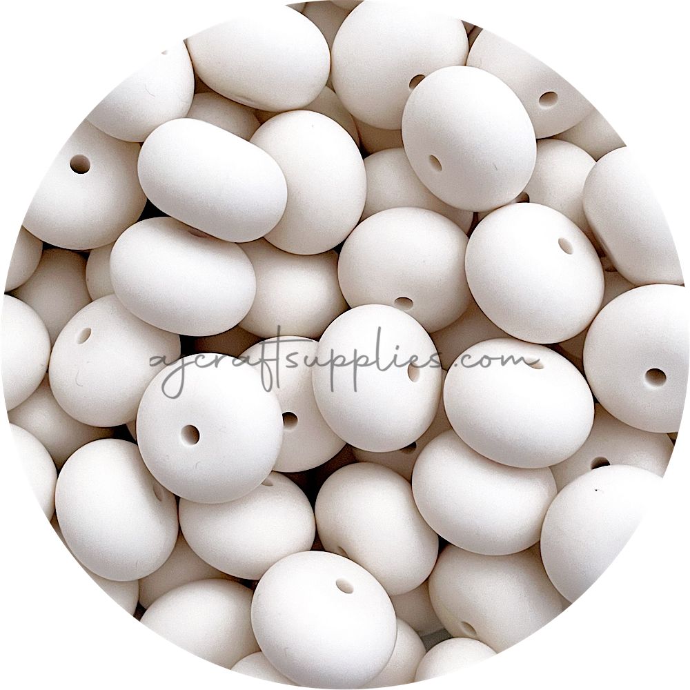 Linen - 22mm Abacus Silicone Beads - 5 Beads