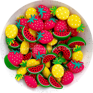 Fruits Silicone Beads - Strawberry or Watermelon or Pineapple - 2 beads