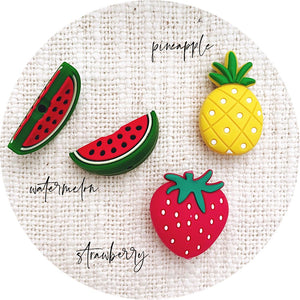 Fruits Silicone Beads - Strawberry or Watermelon or Pineapple - 2 beads