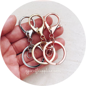 70mm Large Lobster Clasp & Keyring - Rainbow (Standard Quality) - 5 Clasps