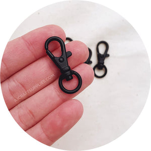 32mm Swivel Lobster Clasps - Black (Superior Quality) - 5 Clasps