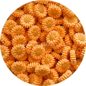 Marigold - 22mm Mini Daisy Silicone Beads - 2 beads