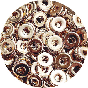 25mm Flat Coin Acrylic Spacer Beads (with Large Hole) - Gold - 5 Beads